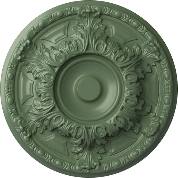 Ekena Millwork Granada Ceiling Medallion (Fits Canopies up to 7 1/8"), Hand-Painted Athenian Green, 19"OD x 1 1/2"P CM19GAAGF - main